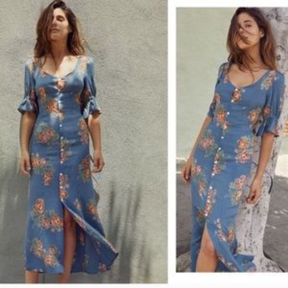 Christy Dawn Lennon Dress in Ocean Rose Print